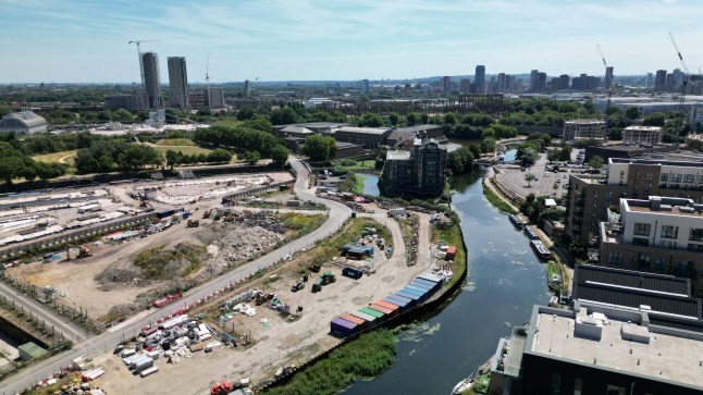 A building site in Bromley-by-Bow, East London.