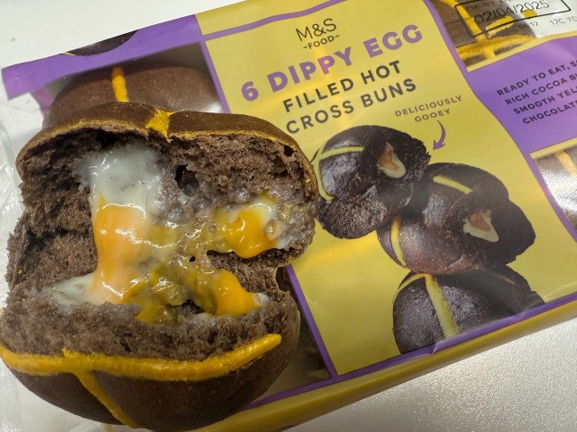 A look inside the new M&S Dippy Egg Hot Cross Buns